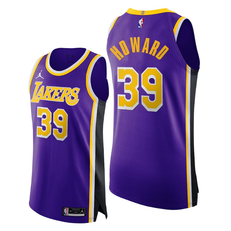 Men's Los Angeles Lakers Dwight Howard #39 NBA Jumpman 2020-21 Authentic Statement Edition Purple Basketball Jersey VAA5483OX